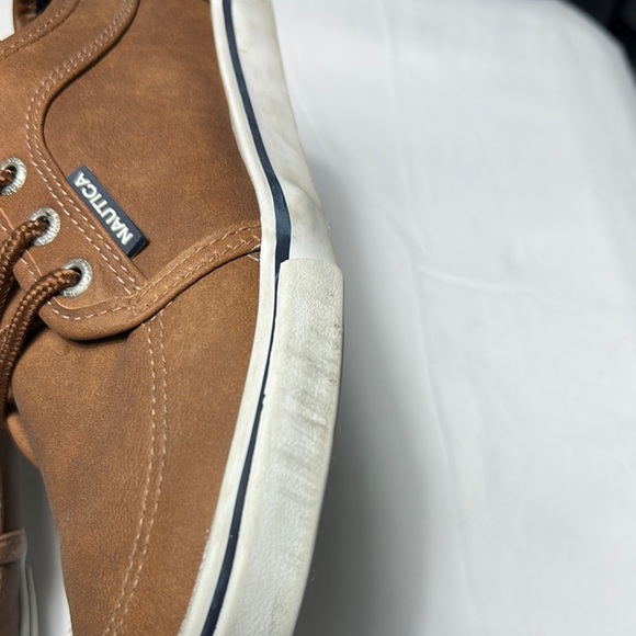 Nautica Brown Boat Shoes with White Soles - Picture 9 of 10